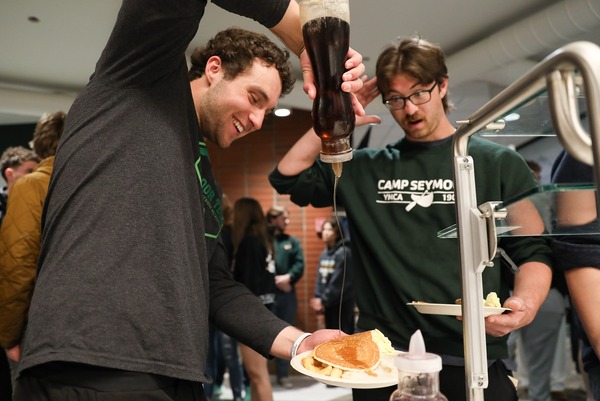 Students having fun at the Marcus Daly Dining Hall.