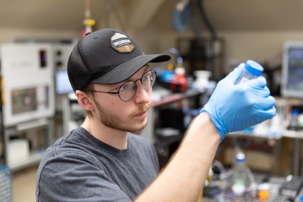 Zach Noctor in the Lab