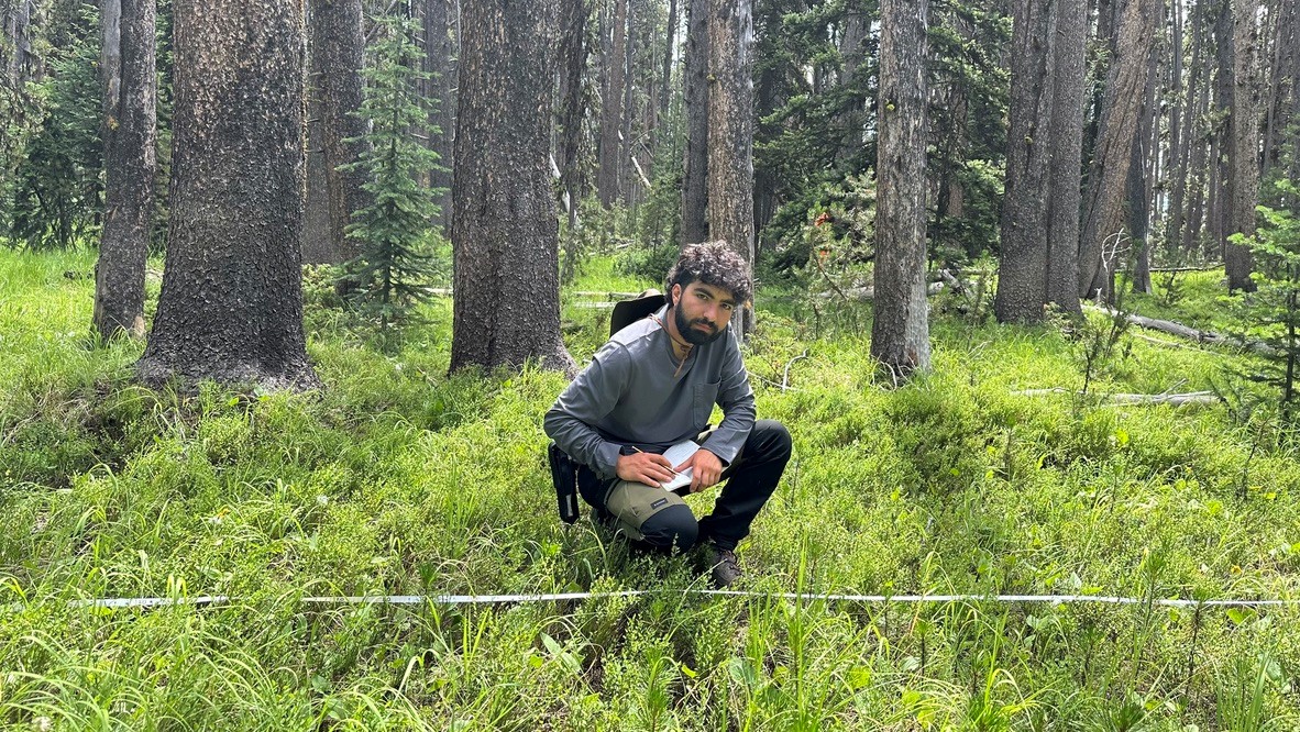 Ciullo working on research in Yellowstone