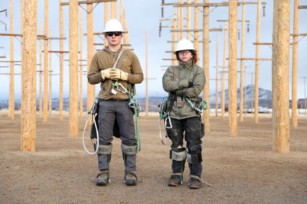 Amelia and Tanner in their line gear