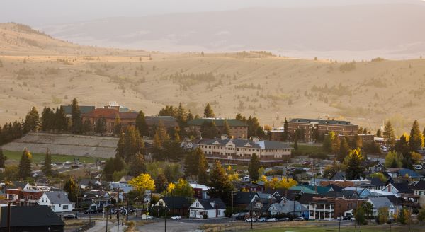 !An aerial shot of campus.